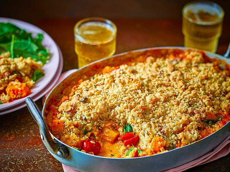 Butternut Squash and Cherry Tomato Crumble