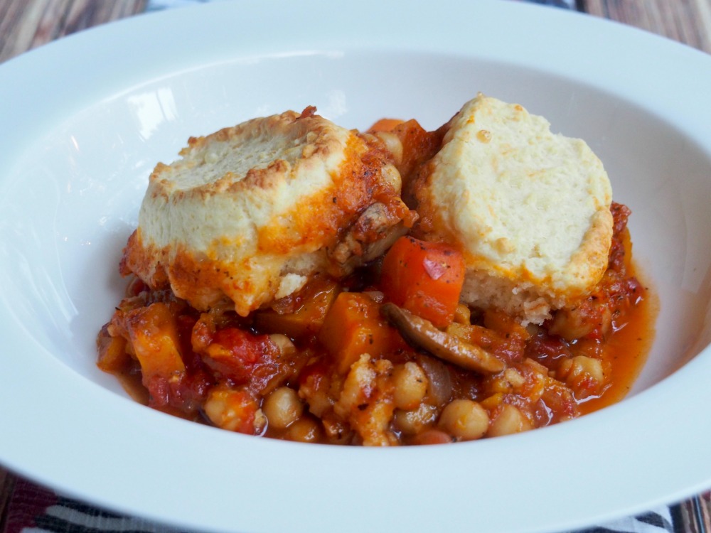 Tomato & Harissa Stew with Cheddar Dumplings