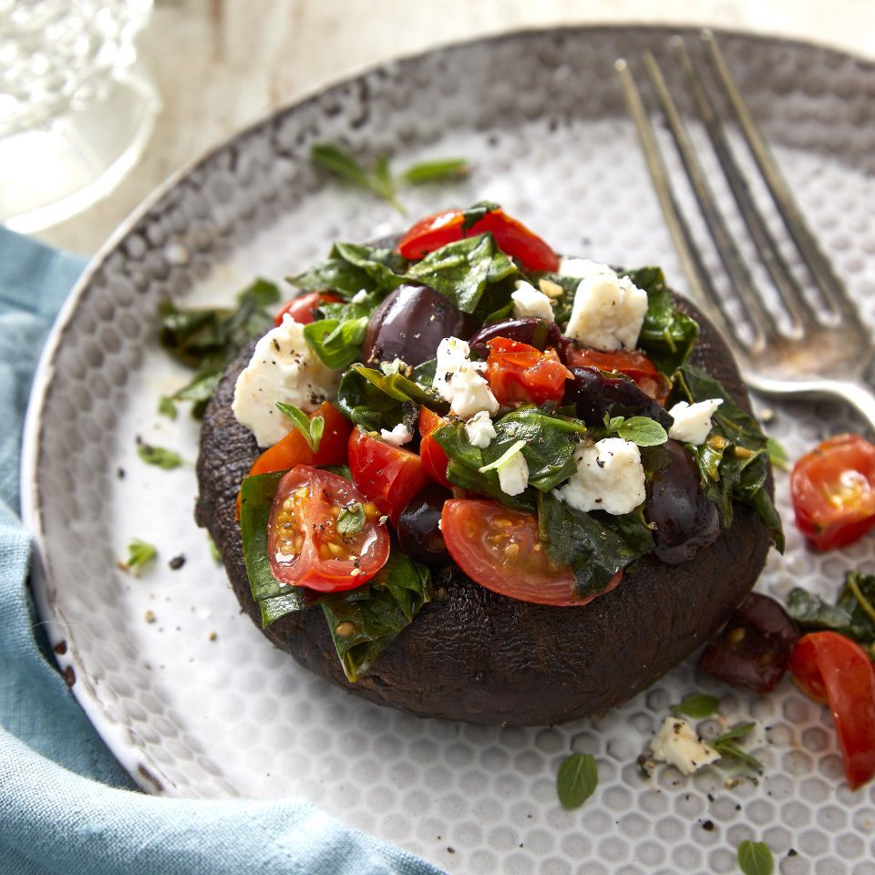 Tomato and Spinach Stuffed Mushrooms