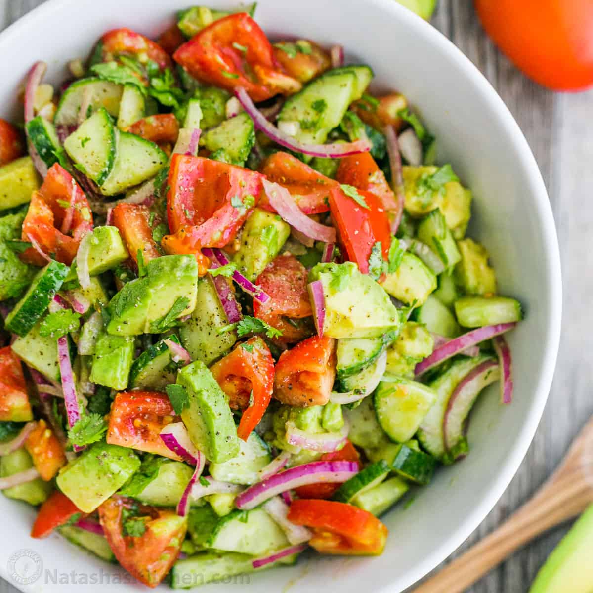 Spring Tomato and Avocado Salad with Lemon Vinaigrette