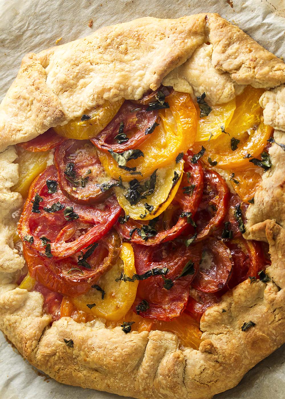 Tomato Galette with Fresh Herbs and Goat Cheese