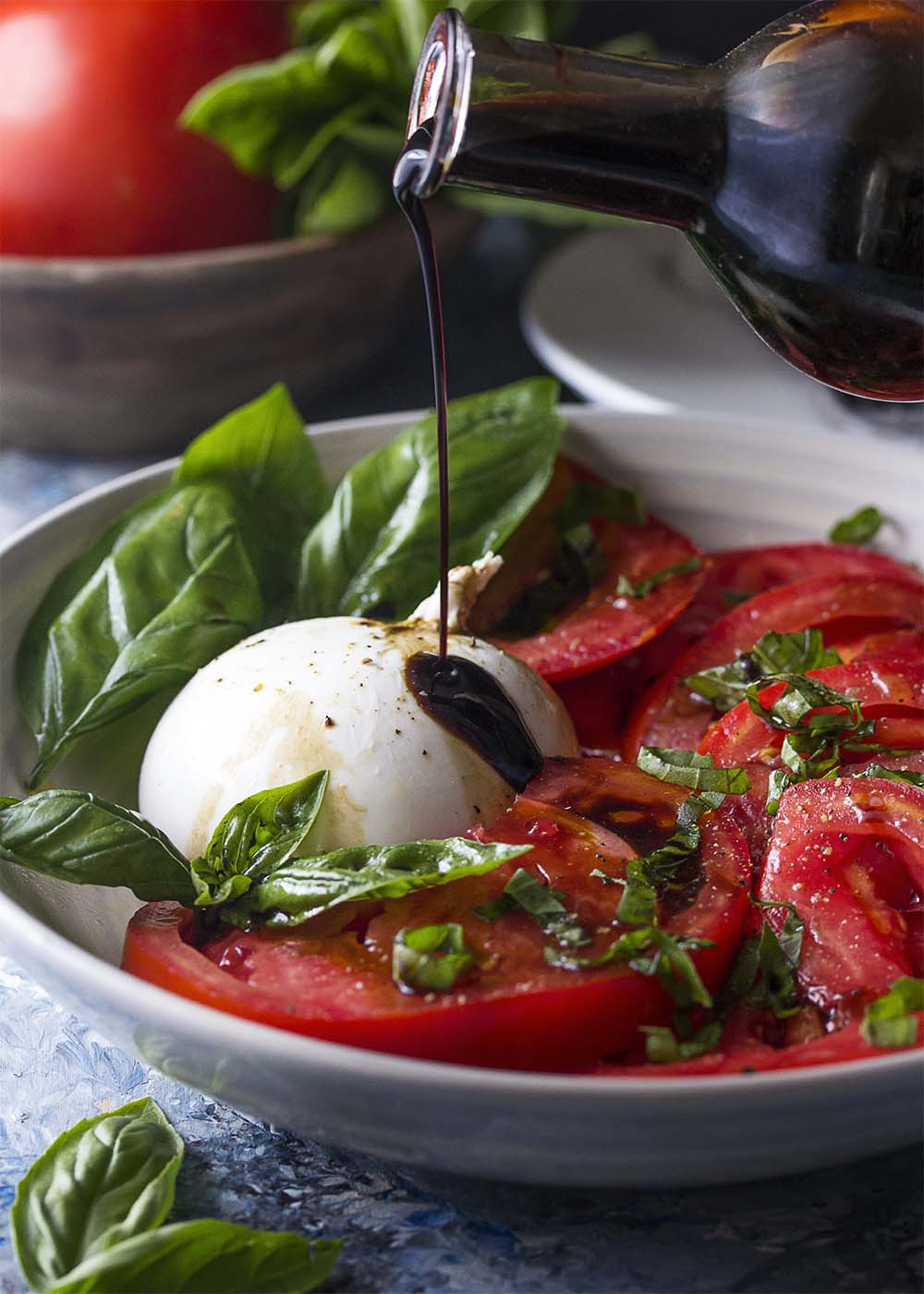 Tomato & Burrata Salad with Basil Oil